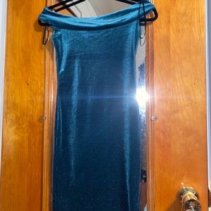 Off the shoulder velvet dress